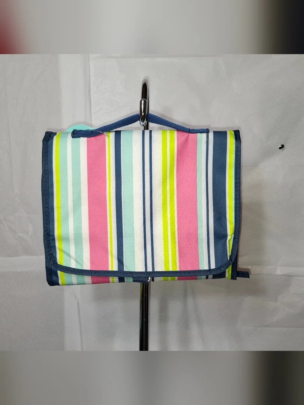 Room It Up Striped Hanging Organizer - Pink, Lime, Navy- NWT